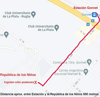 llegar en tren a republica de los niños