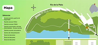 Mapa de la Reserva Ecológica Ciudad Universitaria Costanera Norte