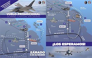 recorrido aviones f16 en caba