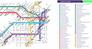 Mapa del subte con sitios turísticos y de interés