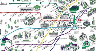 Mapa del subte de Buenos Aires ilustrado